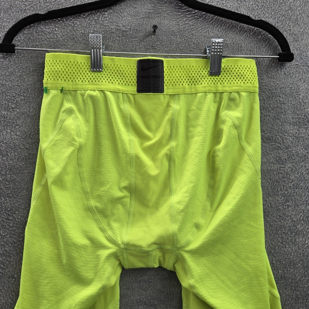 Nike Pro Men Activewear Pants M Green Compression Hypercool 19" Inseam - Picture 12 of 13